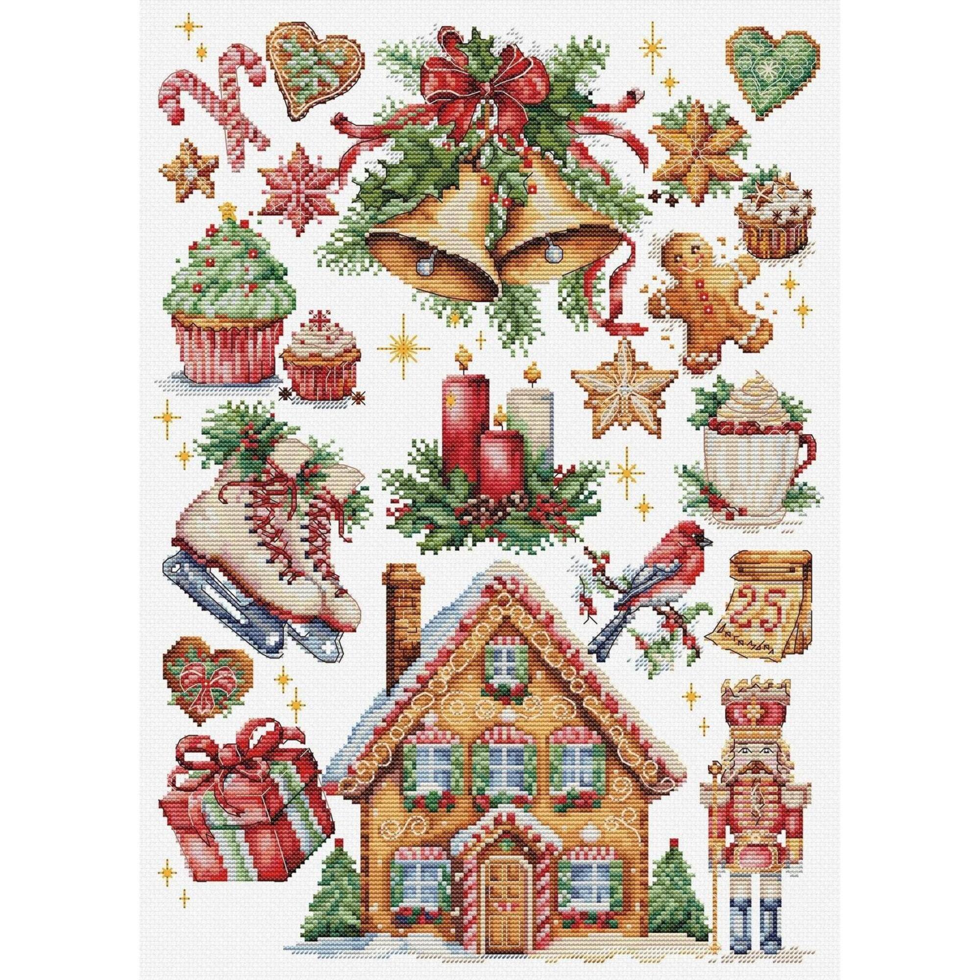 Luca-S Christmas Composition Counted Cross-Stitch Kit